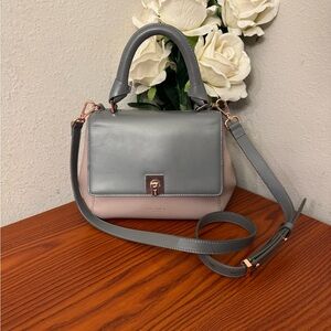 Ted Baker Gray and Pink Satchel